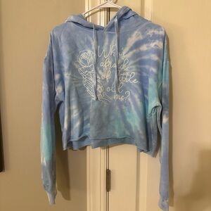 Taylor Swift- Little Old Me Blue Tie-Dye Cropped Hoodie